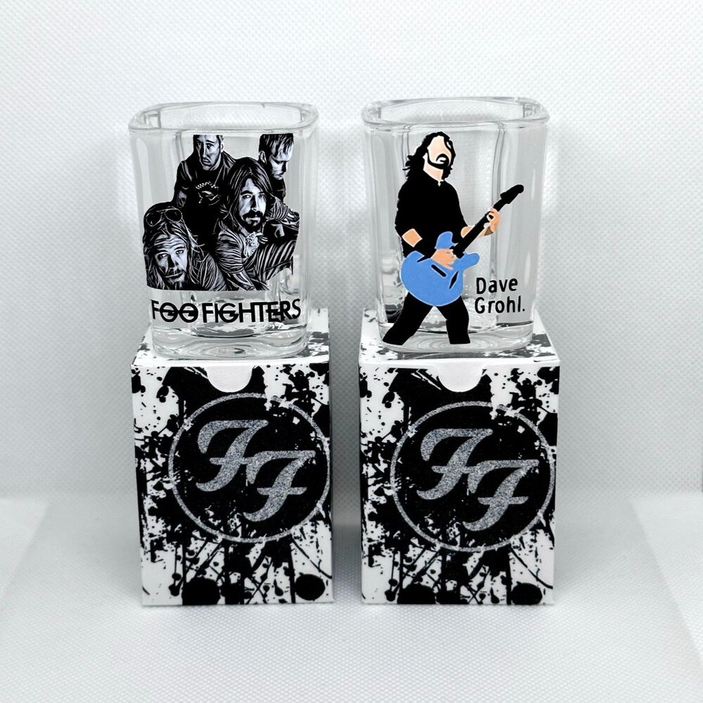 FOO FIGHTERS Shot Glass Set of 2, w/ Gift Boxes